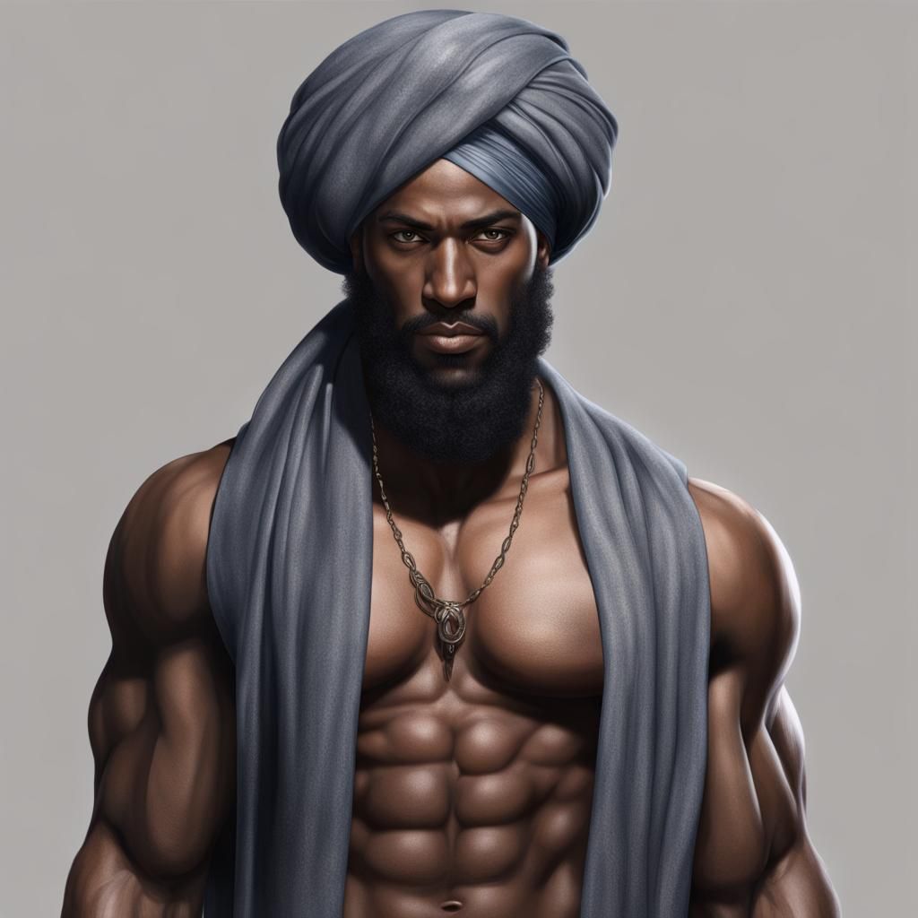 Handsome African American Djinn with Turban