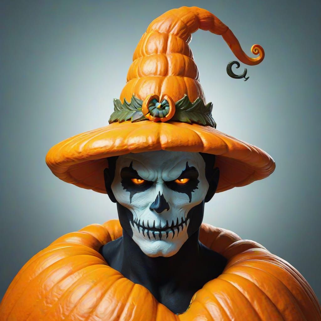 Shadowman Wearing a Pumpkin Hat