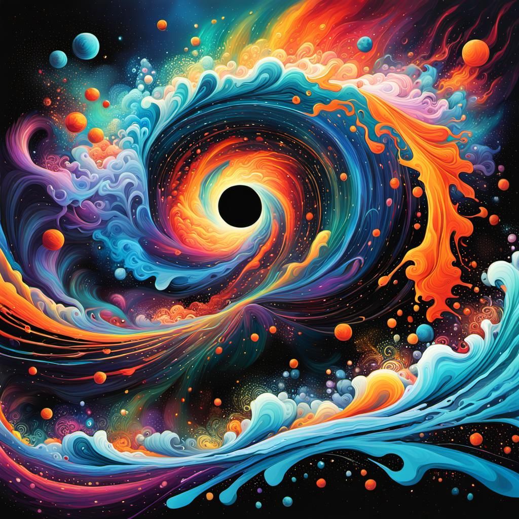 Colorful Galaxy Swirls in Graffiti Art Style