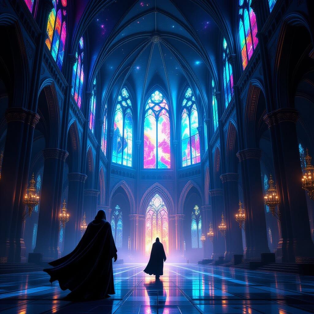 Gothic Cathedral Meets Alien Worlds in Ethereal Light