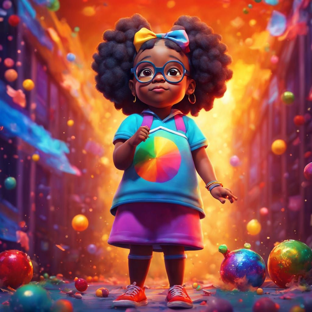 Vibrant Holiday Choir Girl in Street Art Style