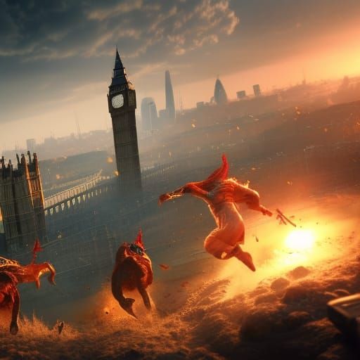 Londoners At Work in 3D Game Cinematic Style