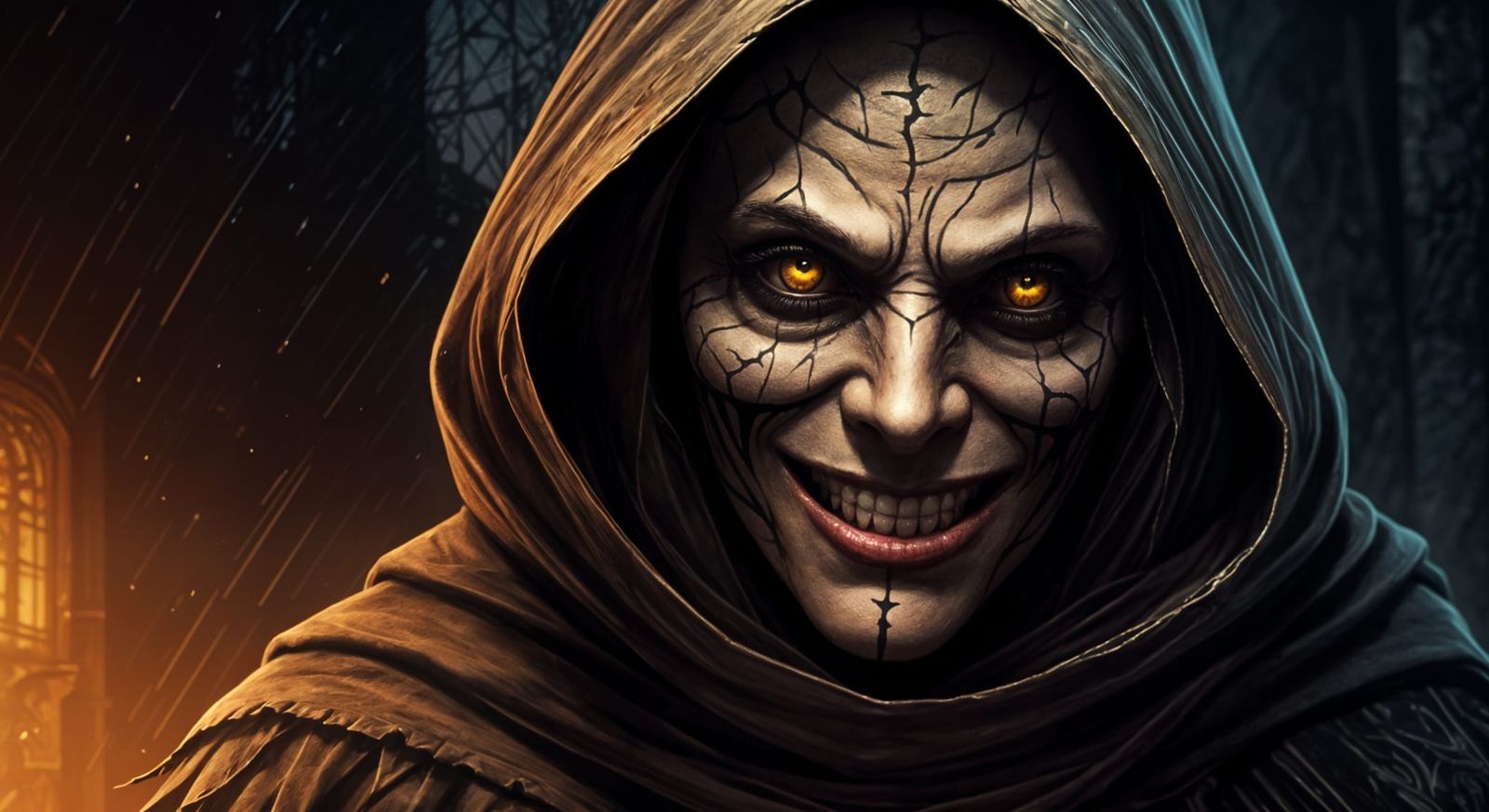 Sinister Figure Emerges from Shadows in Dark Fantasy Art