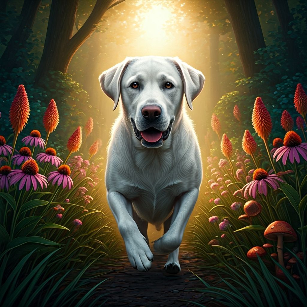 Labrador Moth Hybrid in Fairytale Forest, Ornate Style