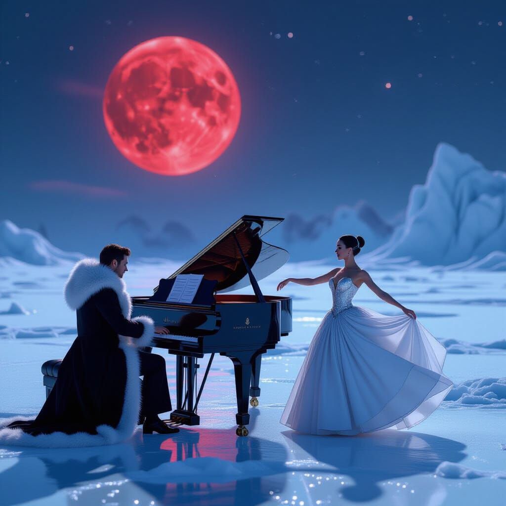 Surreal Piano Concert on Frozen Sea