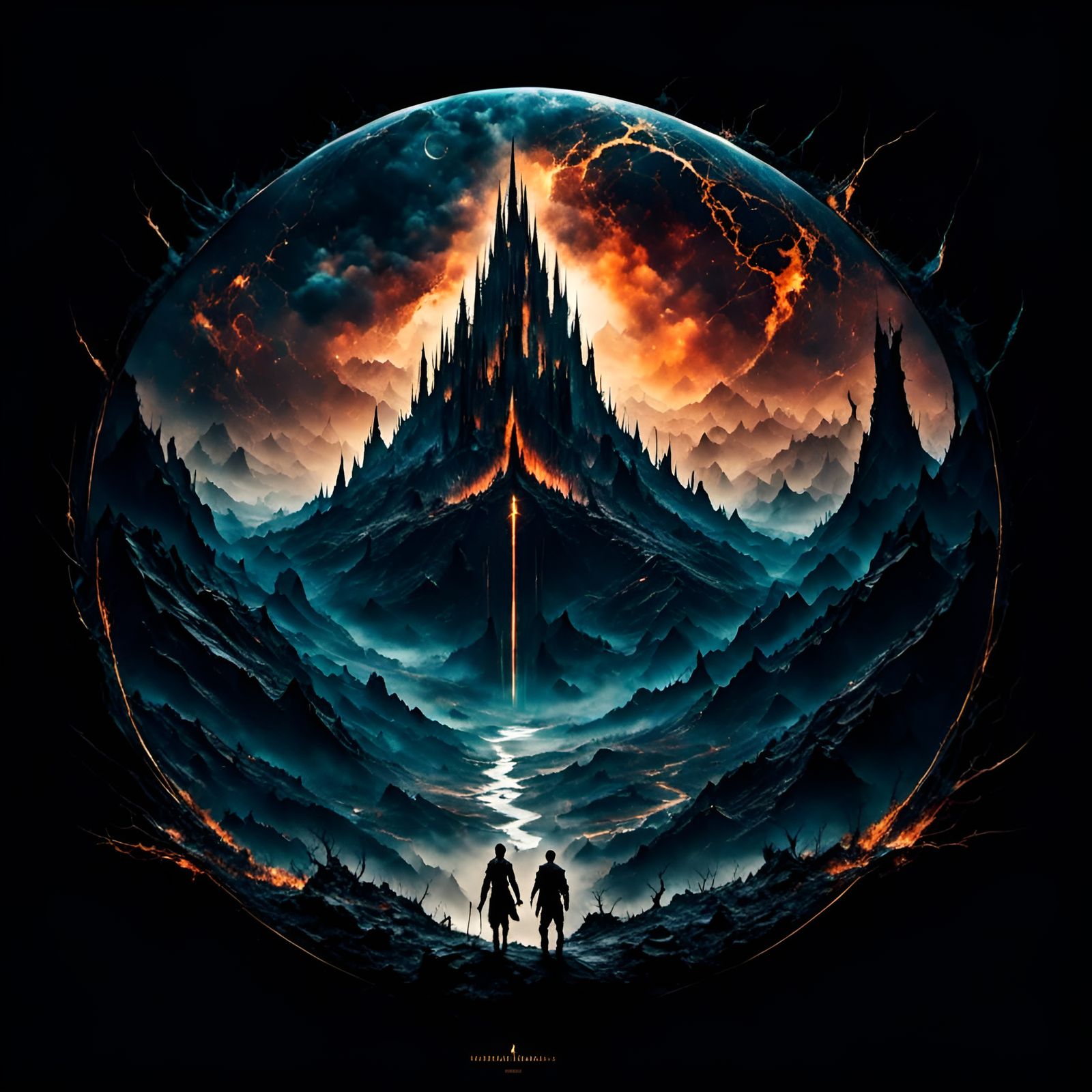 Mordor Fantasy Logo with Eye of Sauron