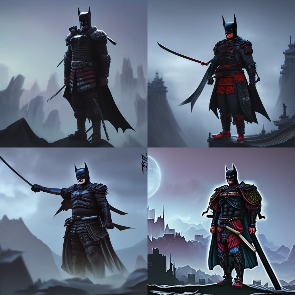 Samurai Batman Matte Painting in Unreal Engine 5