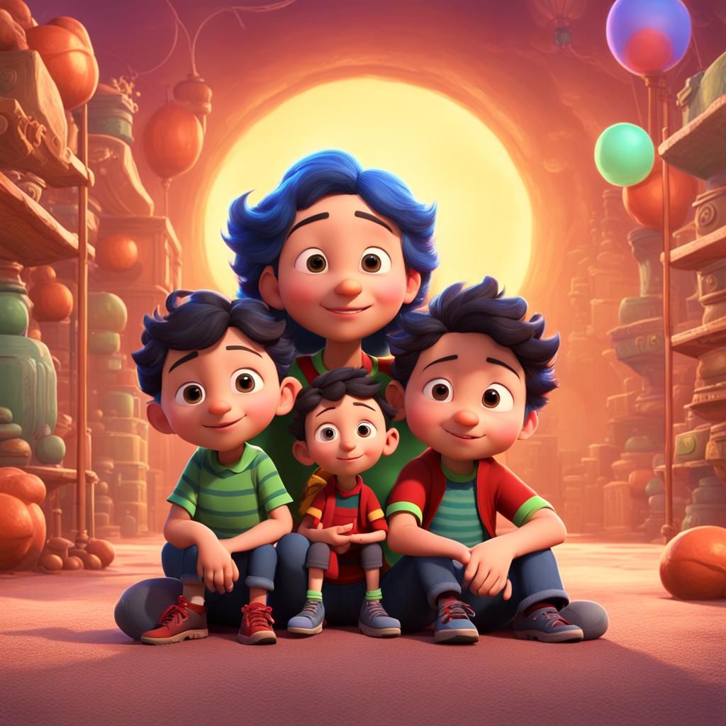 June From Little Einsteins With Her Sons: 3D Render