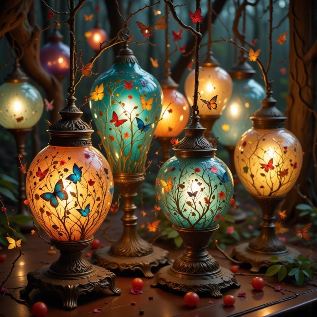 Exquisite glass lamps