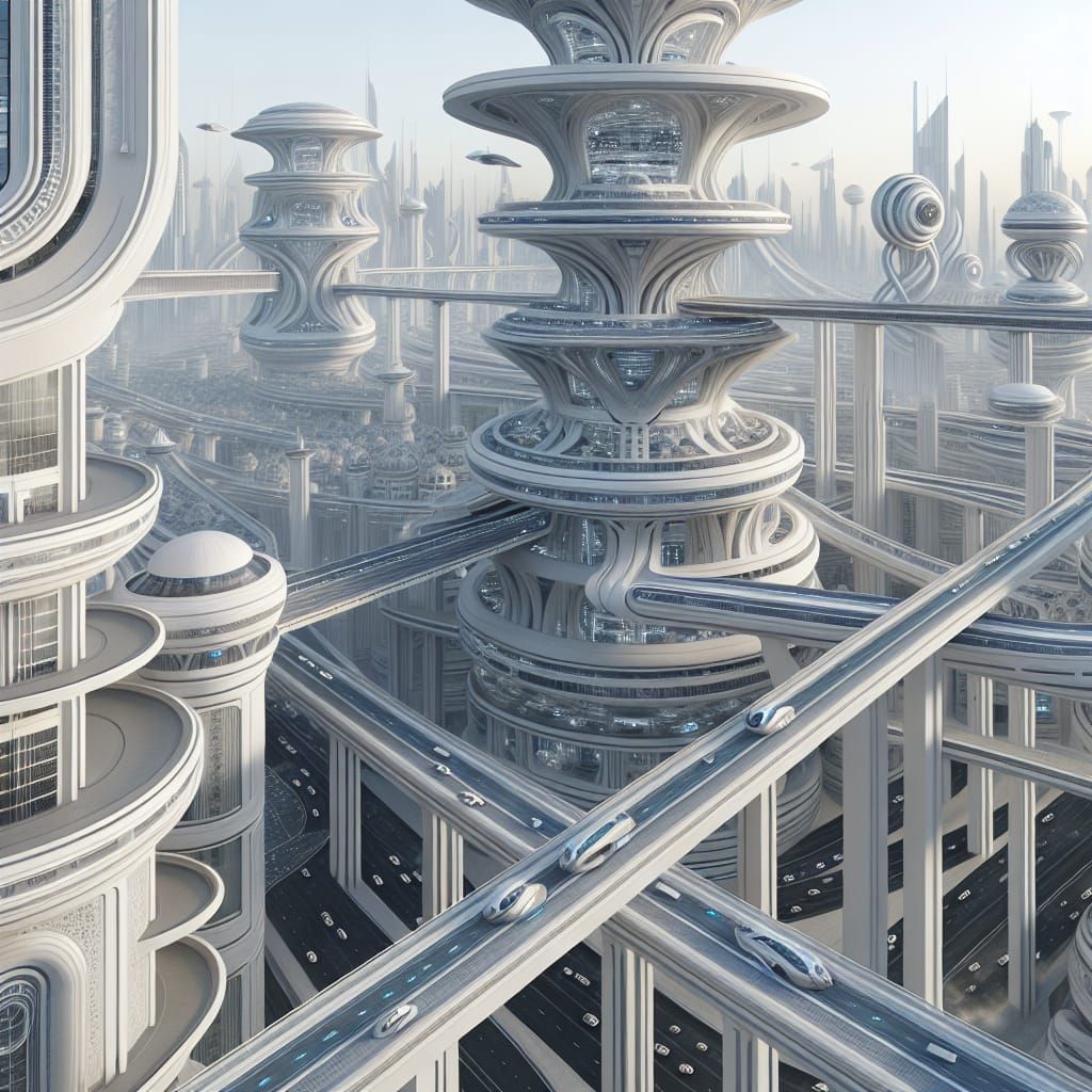 Futuristic City Inspired by Art Nouveau Architecture