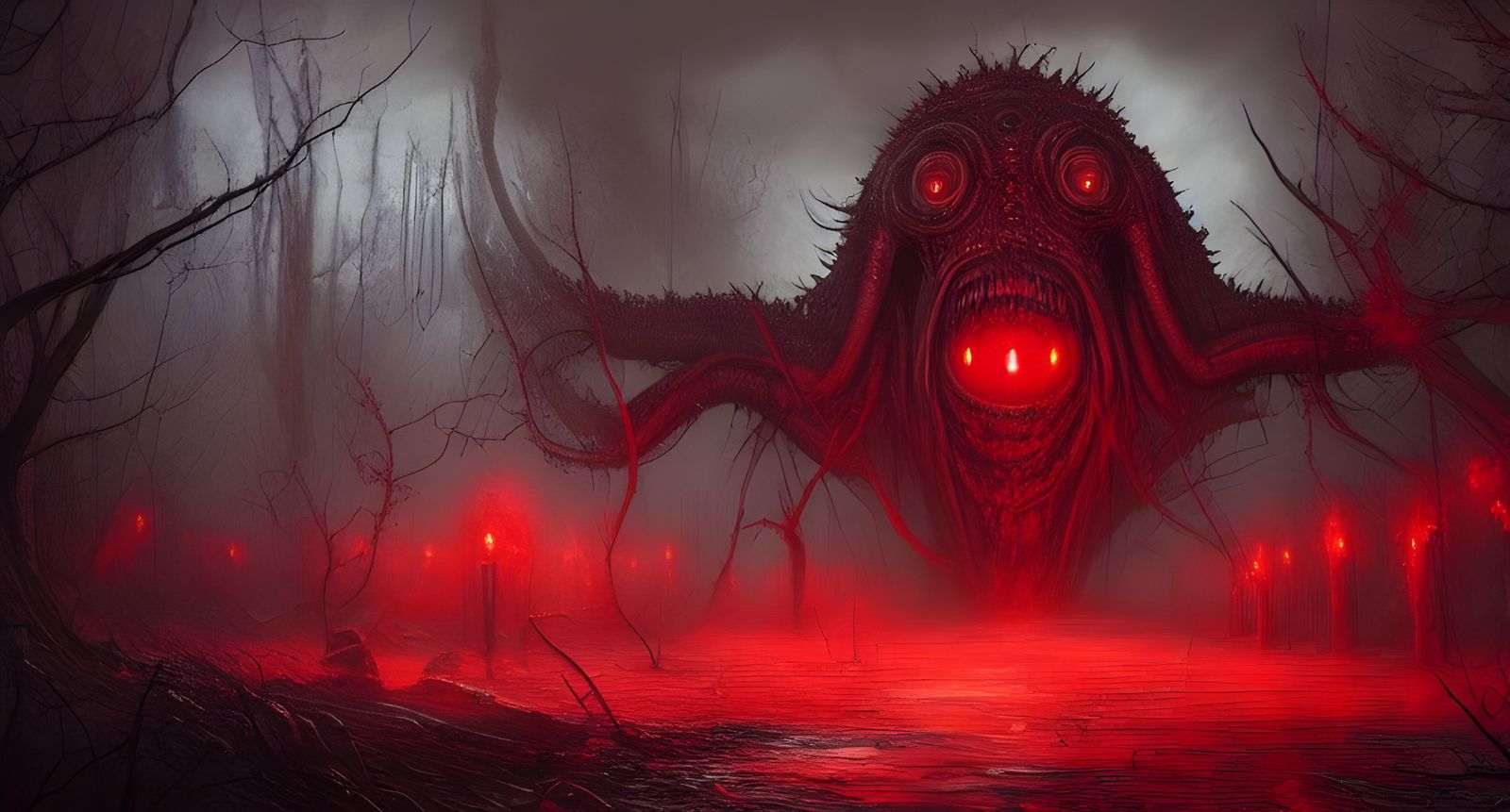 Lovecraftian Elder God in Ruined World