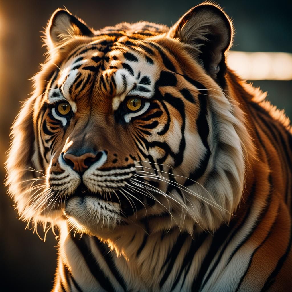 Dramatic Close-Up of a Deadly Tiger