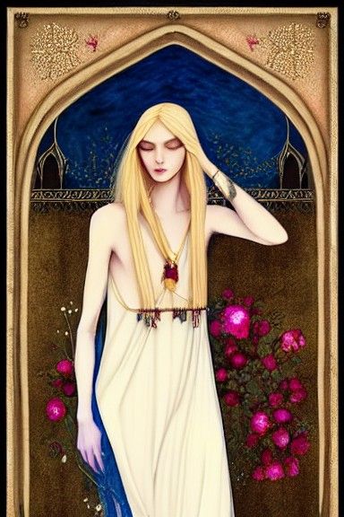 Gothic Odalisque in Winter Hues, by Anna Dittmann