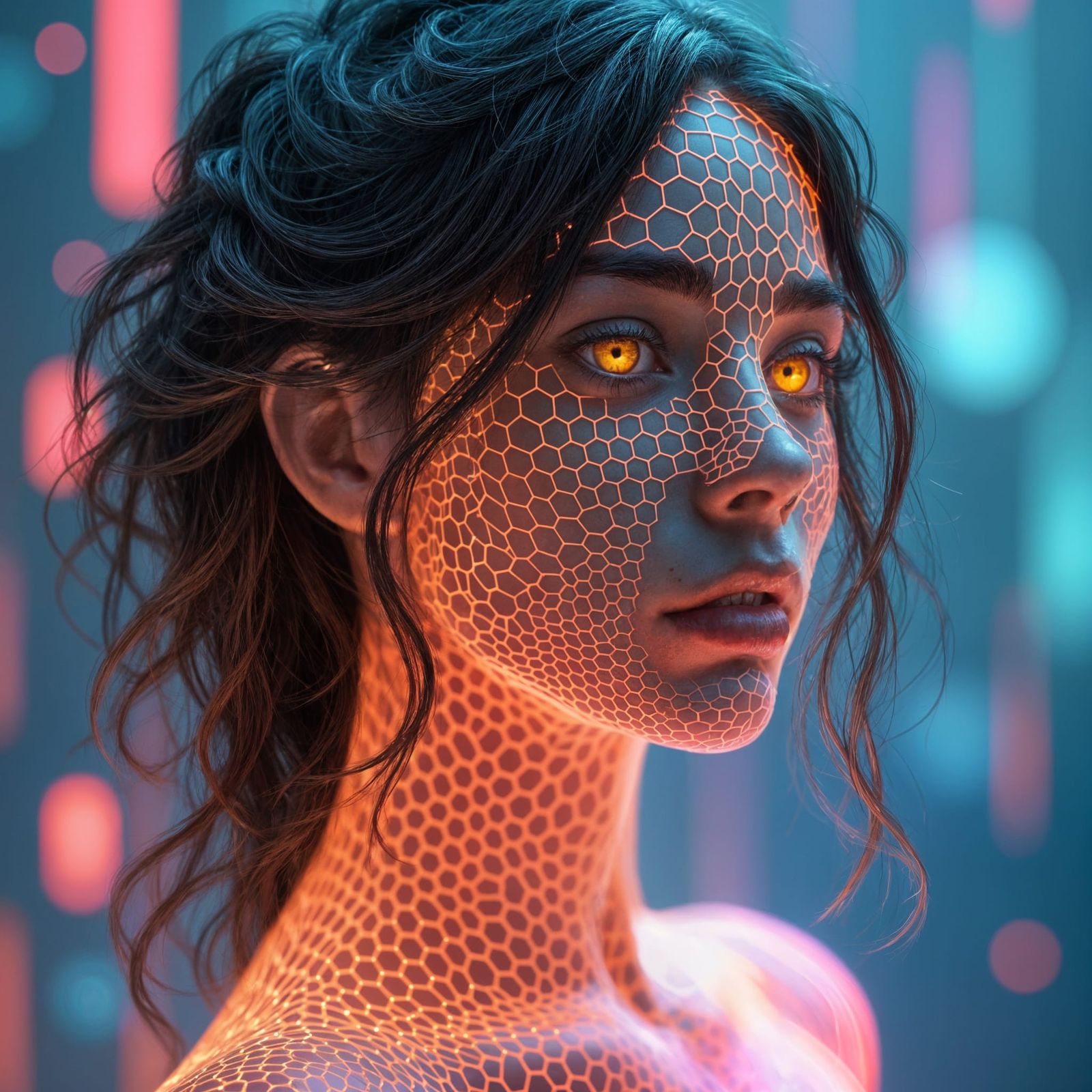 Holographic Entity Manifestation with Honeycomb Pattern