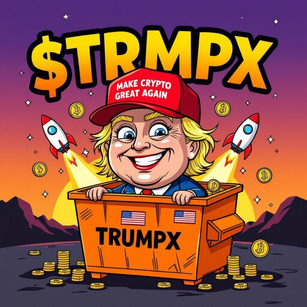 TrumpX Crypto Caricature in Digital Art Style