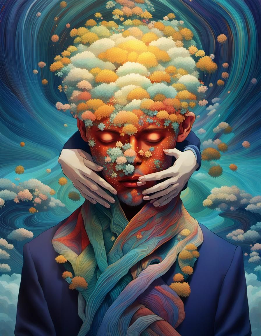 Hugs and Embraces: Warped Perspective in Rich Colors