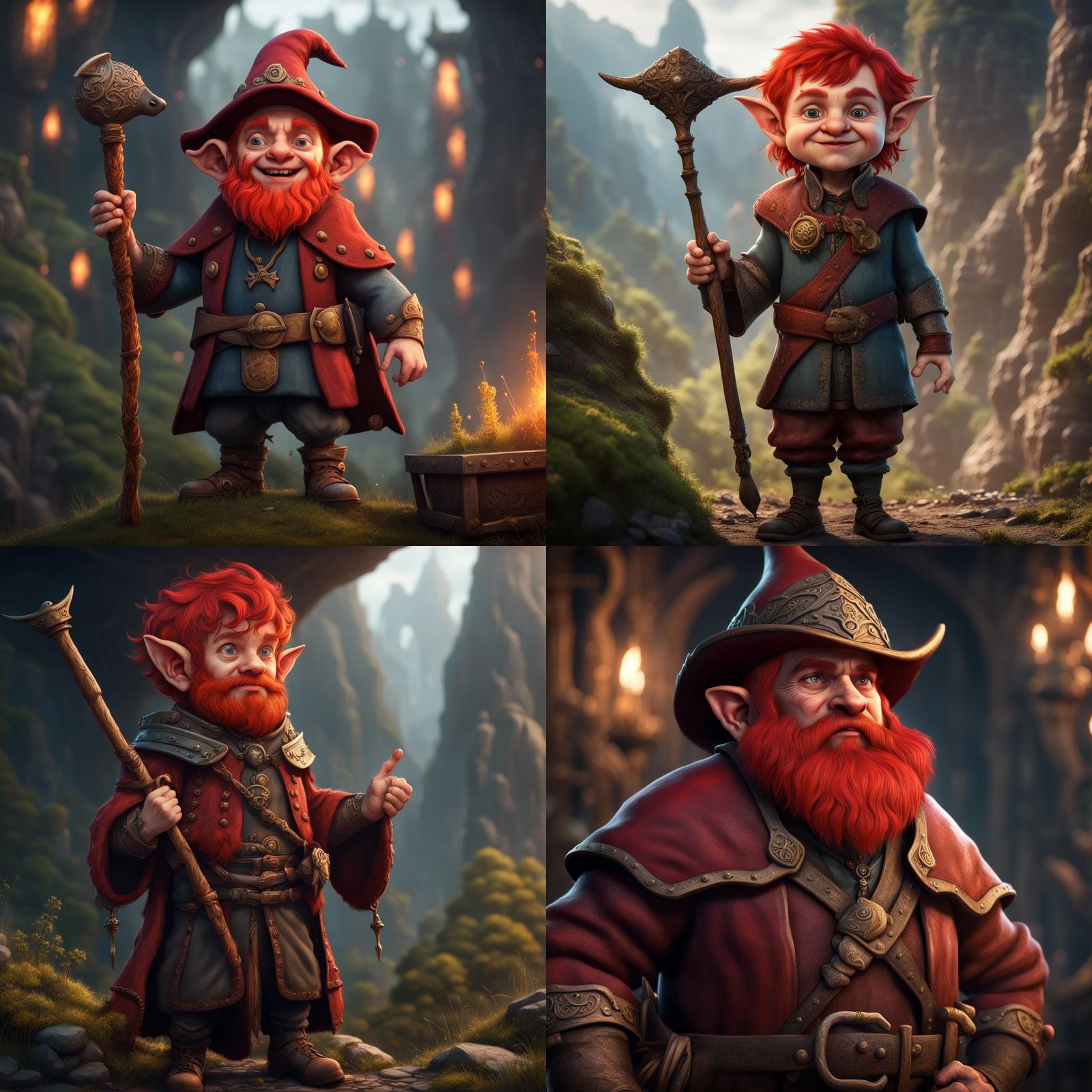 Jolly Red-Haired Halfling Wizard Concept Art