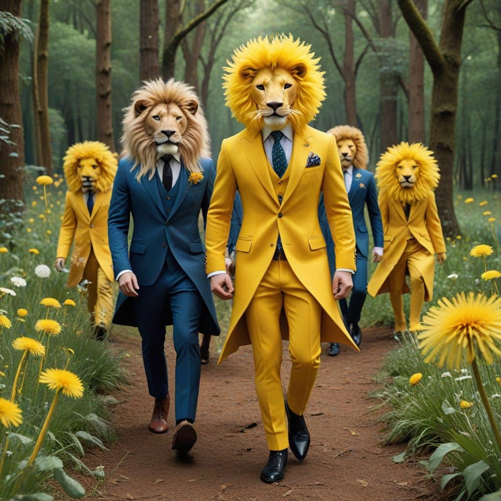 Dandy Lions Strut their Stuff on a Whimsical Forest Runway
