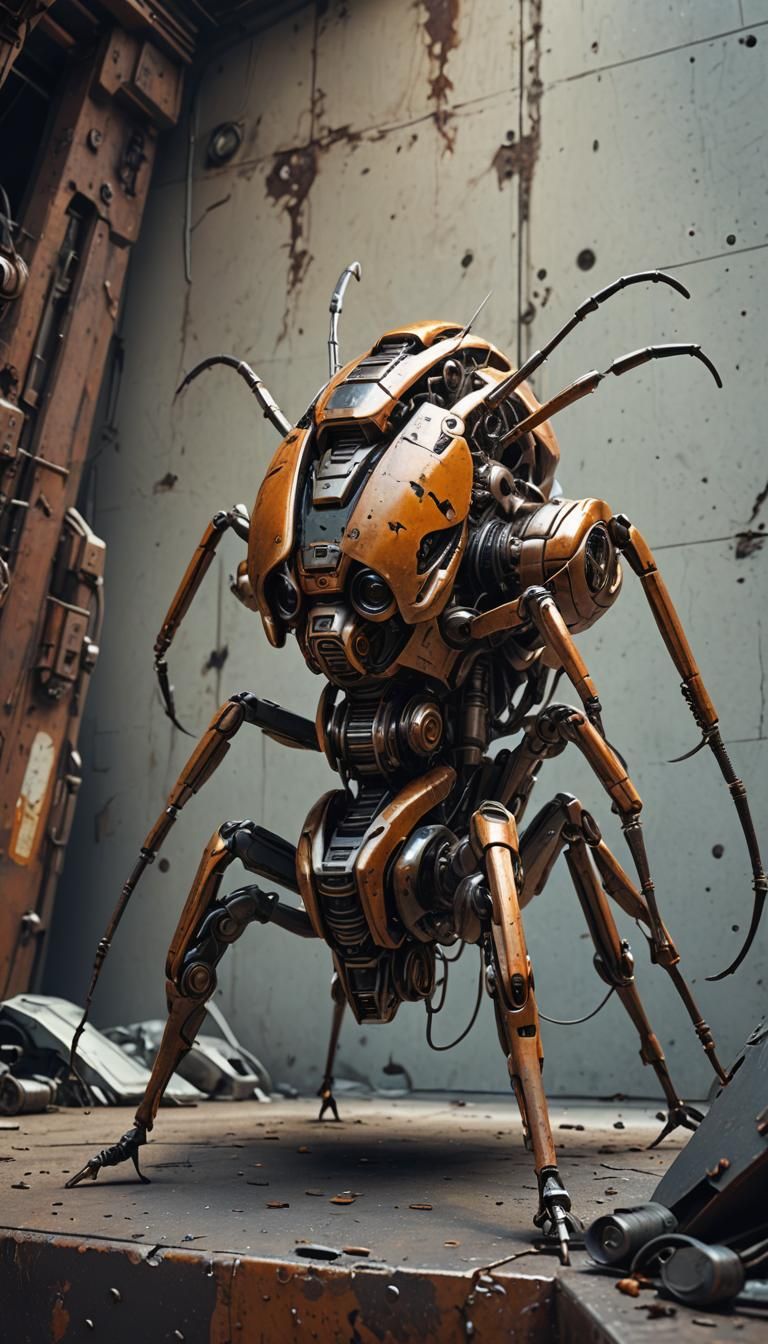 Intelligent Alien Insect Robot in Sci-Fi Style