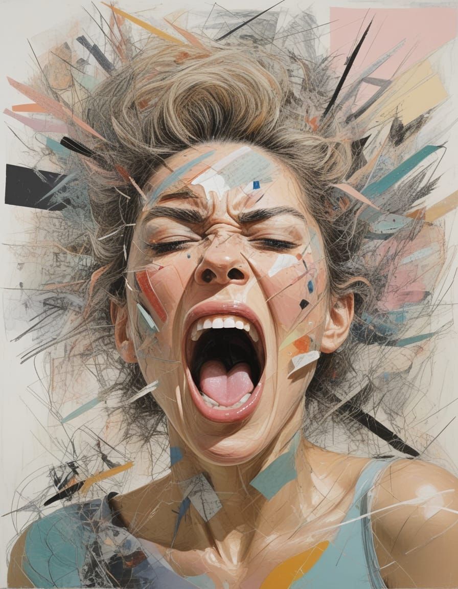 Fantastical Abstract Portrait in Muted Pastels