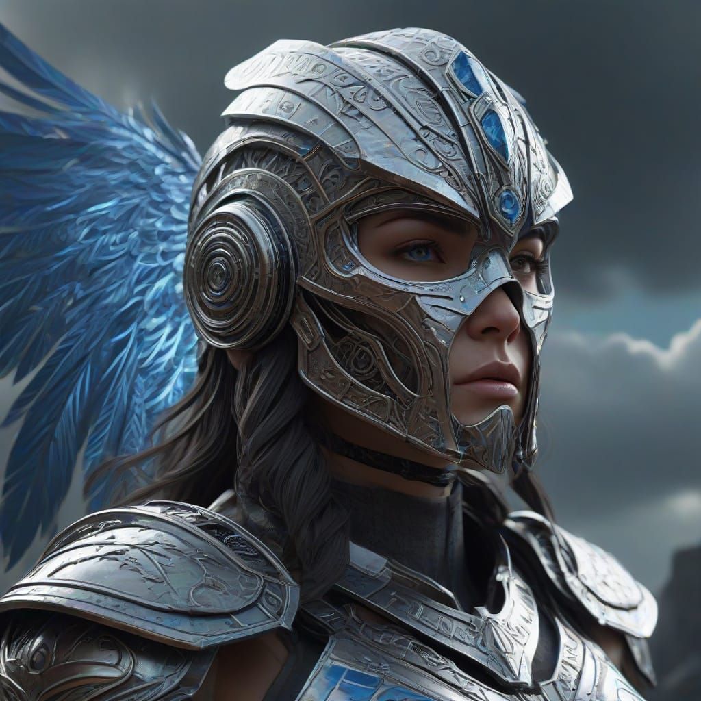 Celestial Valkyrie Ascends in Hyper-Realistic Digital Art
