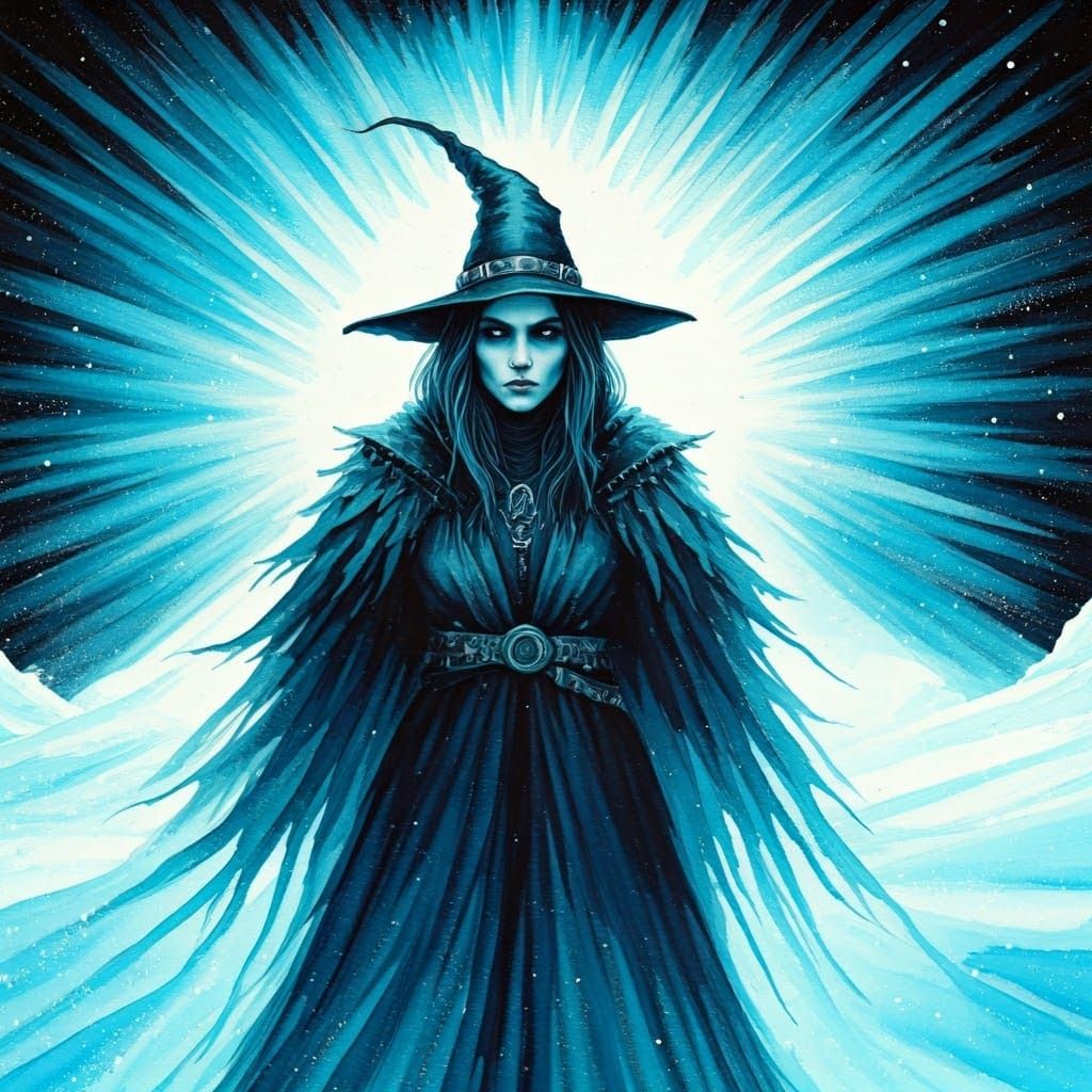 Witch Doctor in Arctic Wasteland with Alcohol Ink