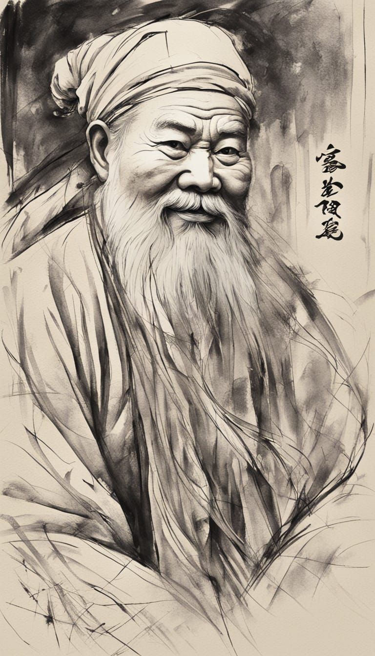 Whimsical Oriental Santa in Traditional Chinese Style