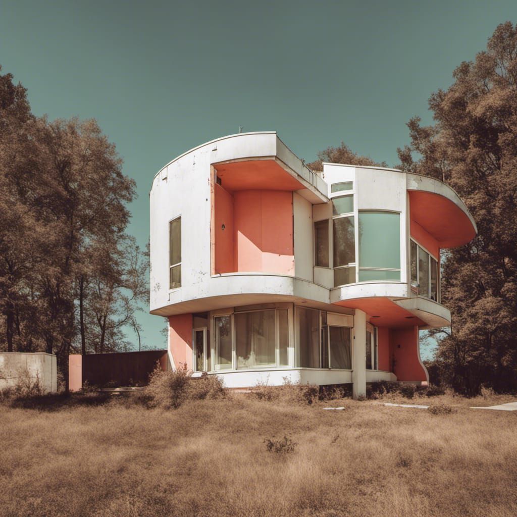 Surreal Abandoned House in Faded Colors