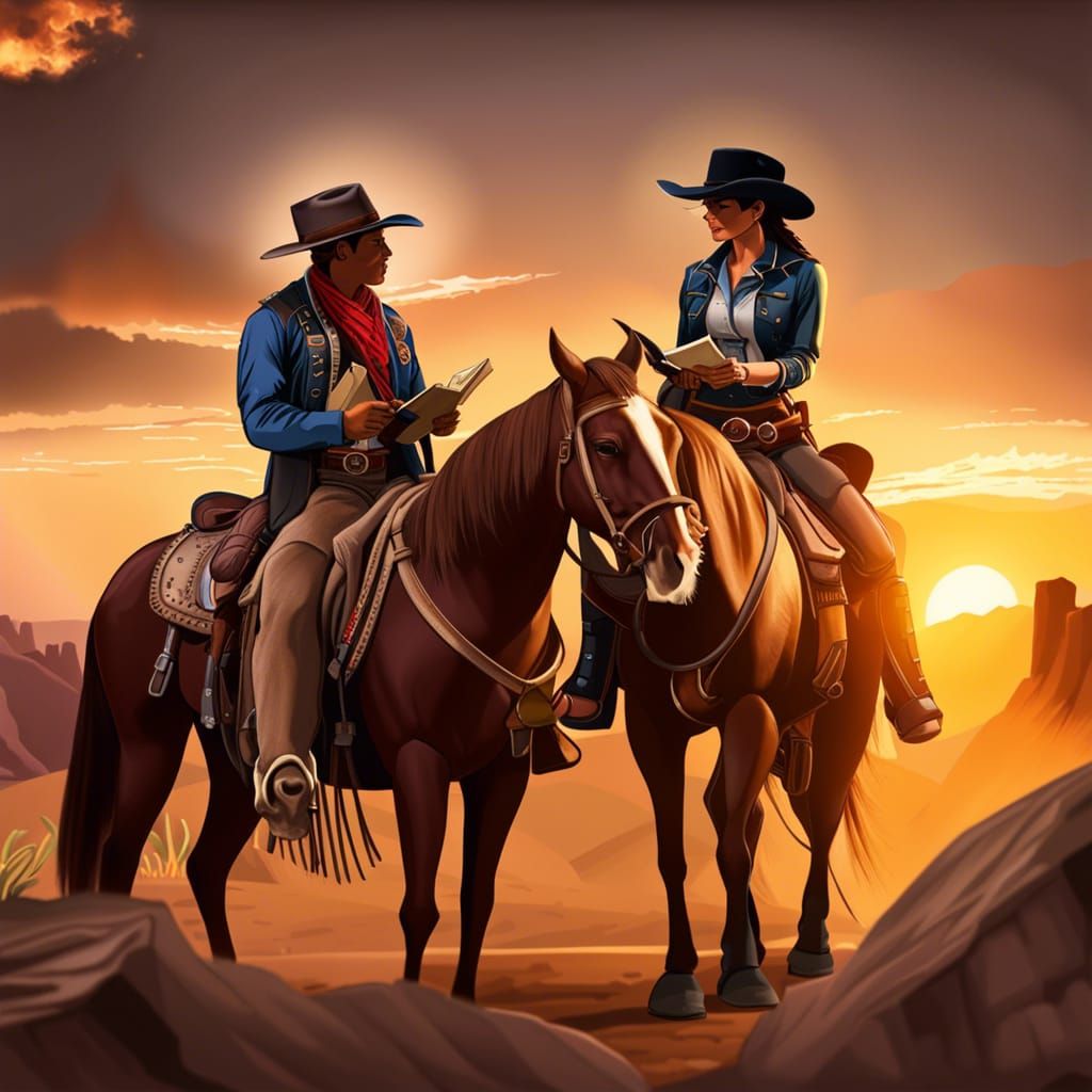 Cowboy and Cowgirl's Desert Treasure Hunt