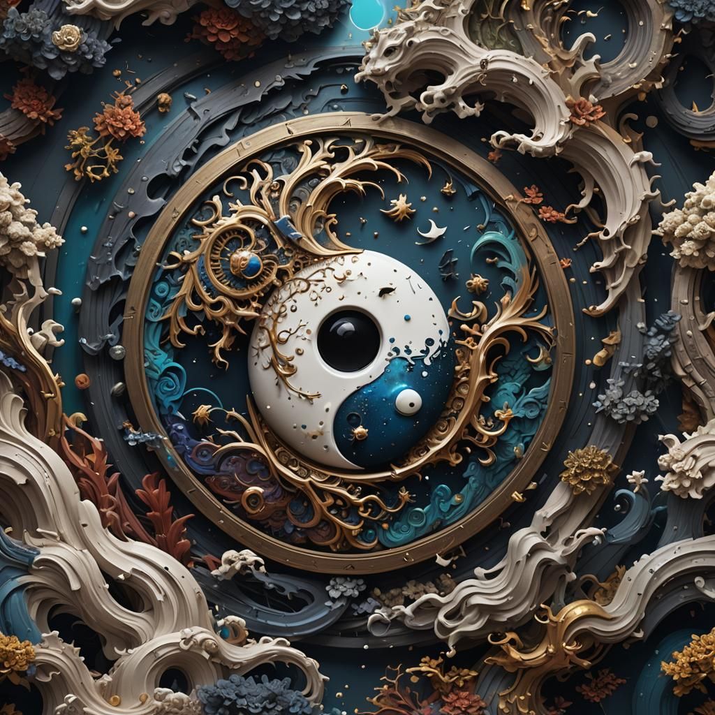 Detailed Yin and Yang Matte Painting