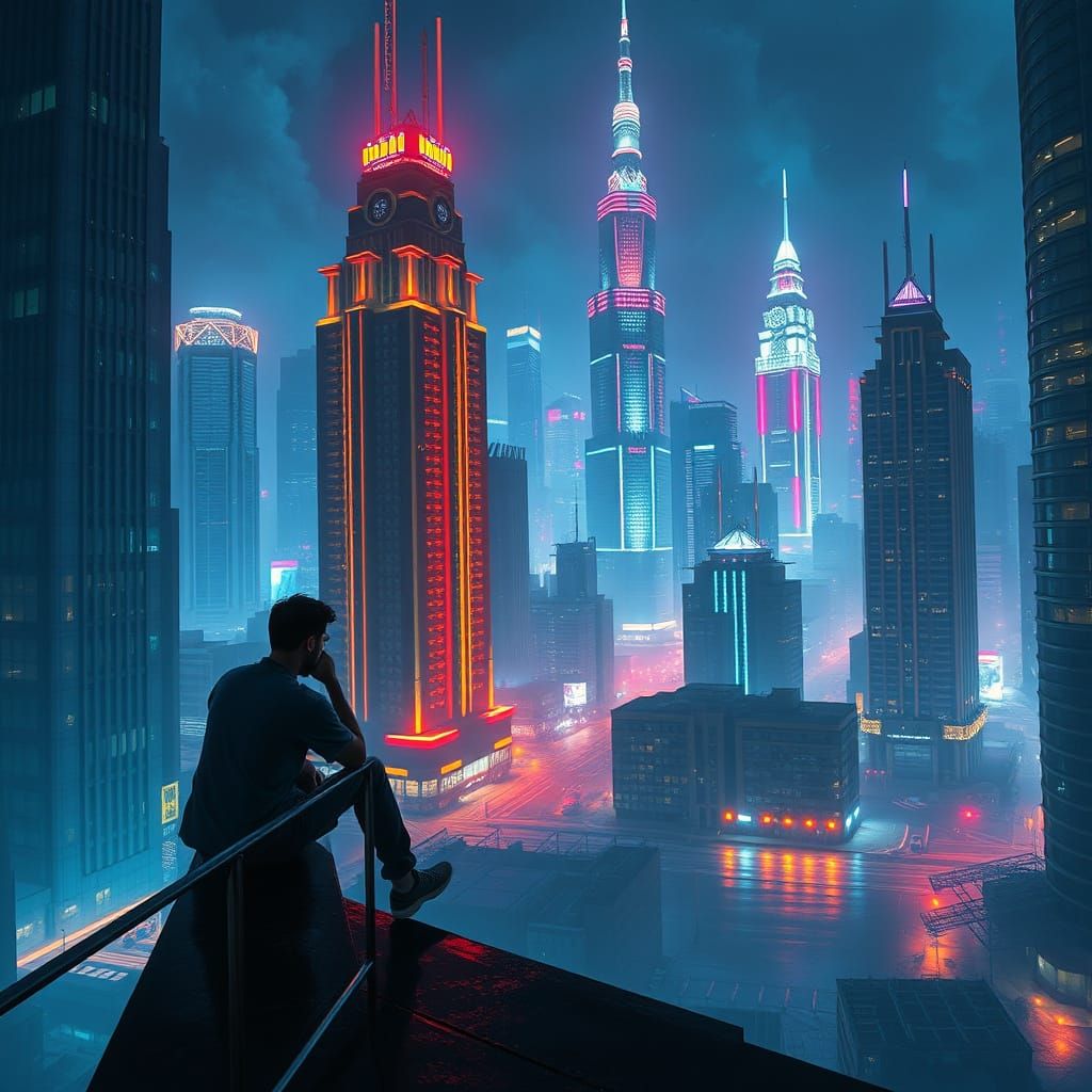 Ethereal Metropolis at Night