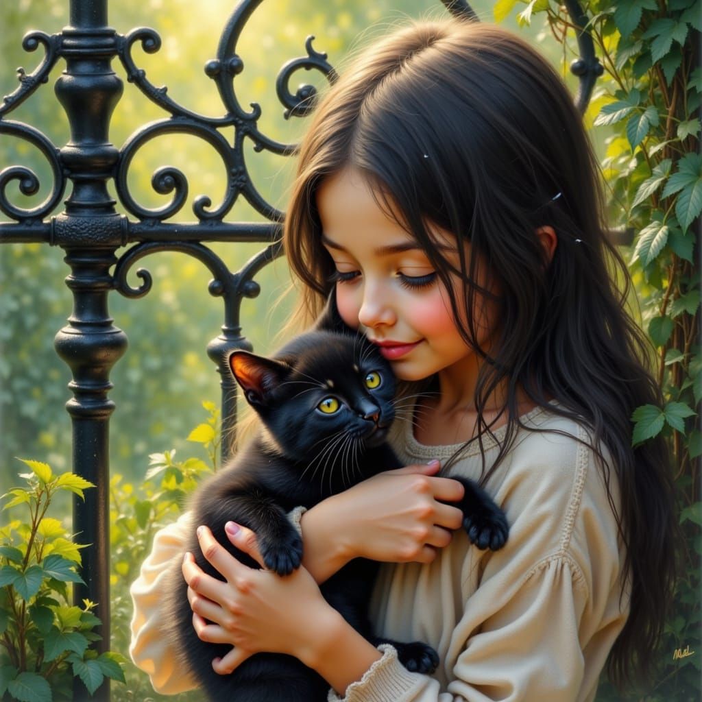 "Mama....I love my new kitten!!"