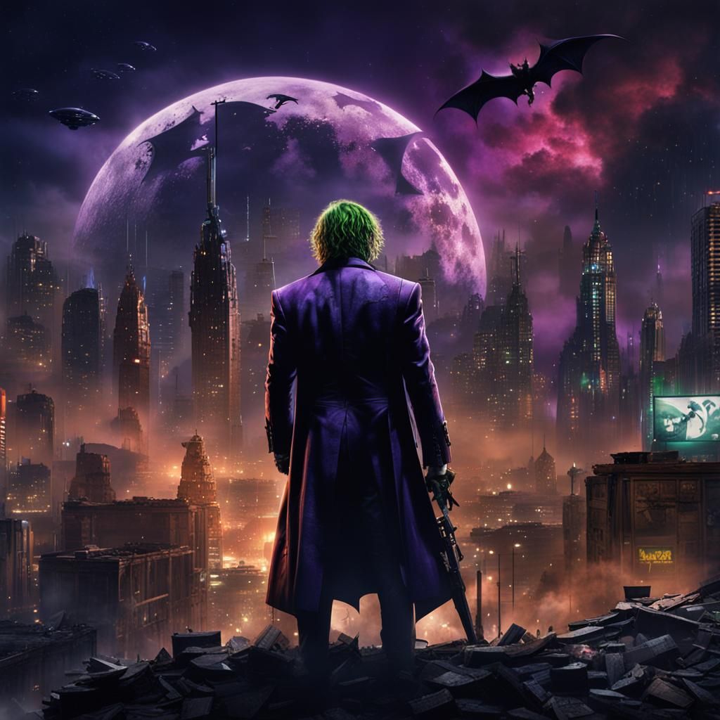 Joker in Post-Apocalyptic City, Digital Matte Painting