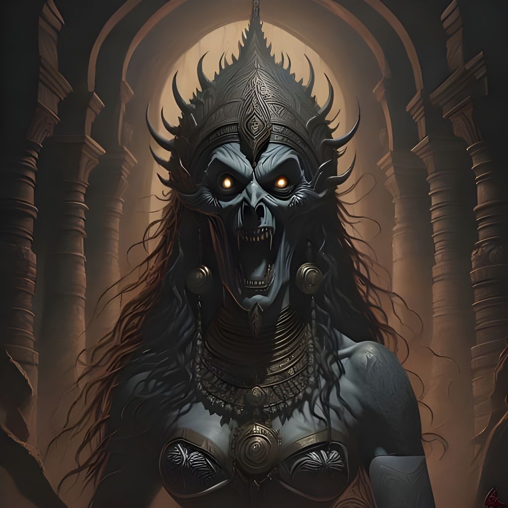 Terrifying Digital Painting of Kali the Destroyer