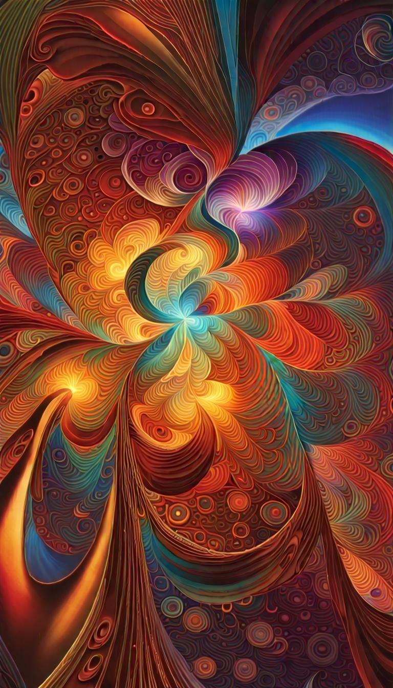 Psychedelic Fractal Art with 3D and Volumetric Lighting