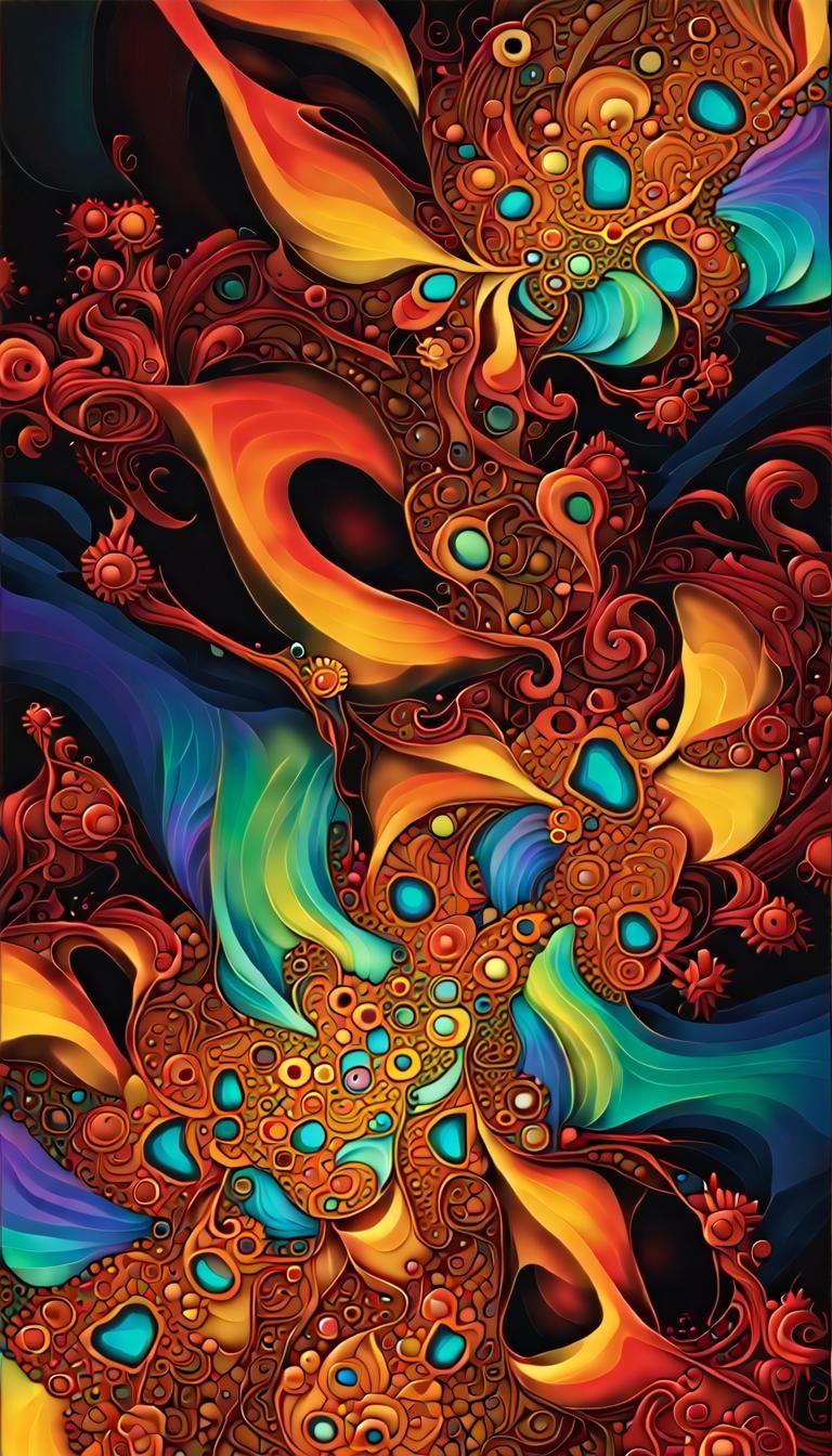 Kinetic Psychedelic Fractal Art with 3D Effects