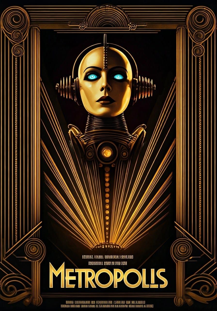 Metropolis Movie Poster in Art Deco Style
