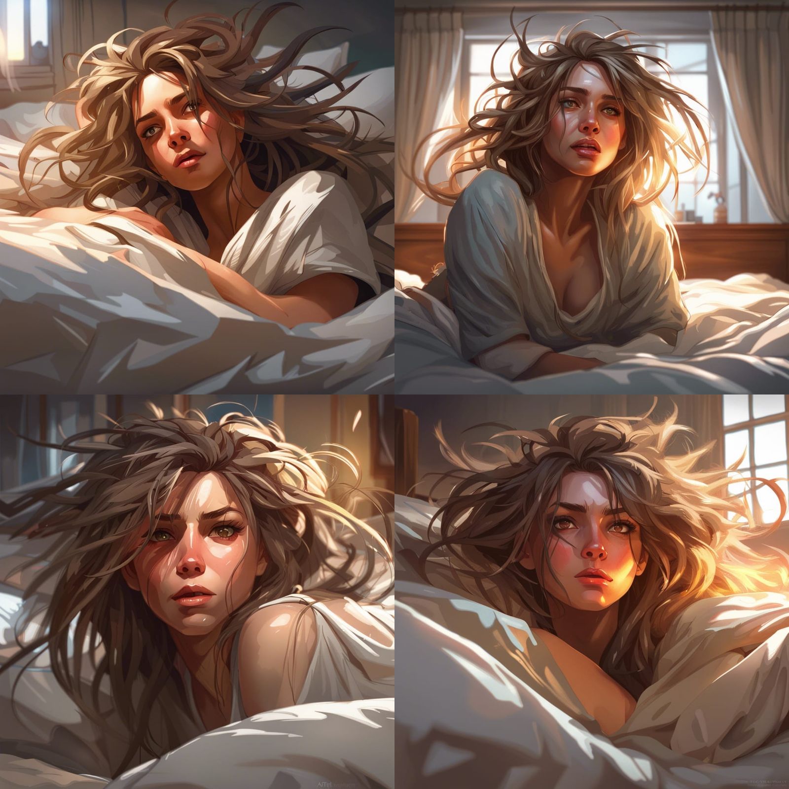 Hyperdetailed Portrait of a Disheveled Girl