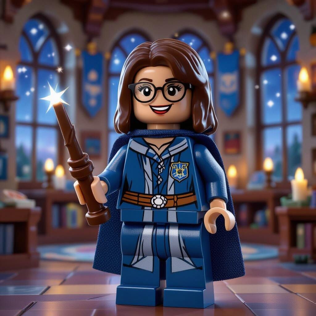 LEGO Wizard Girl with Magic Wand in Tower