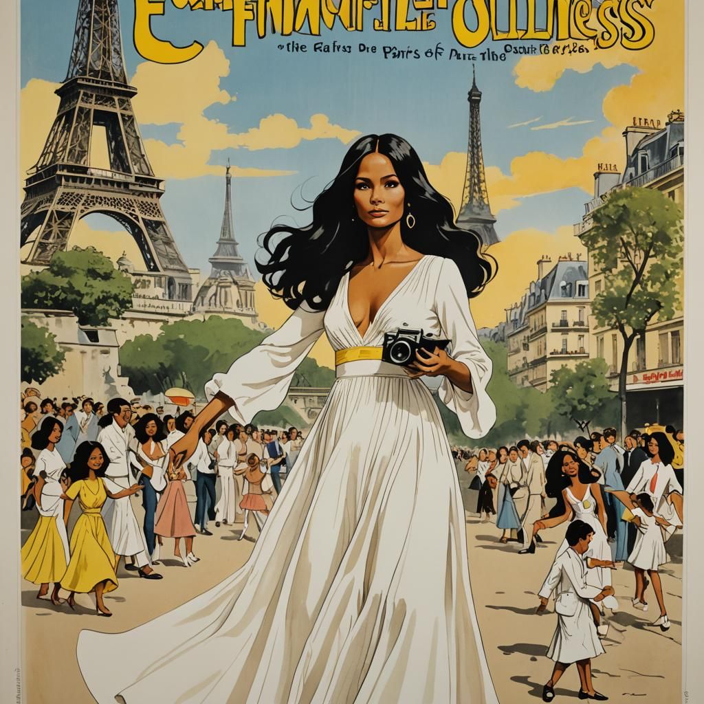 Laura Gemser in Paris: 1970s Style Poster