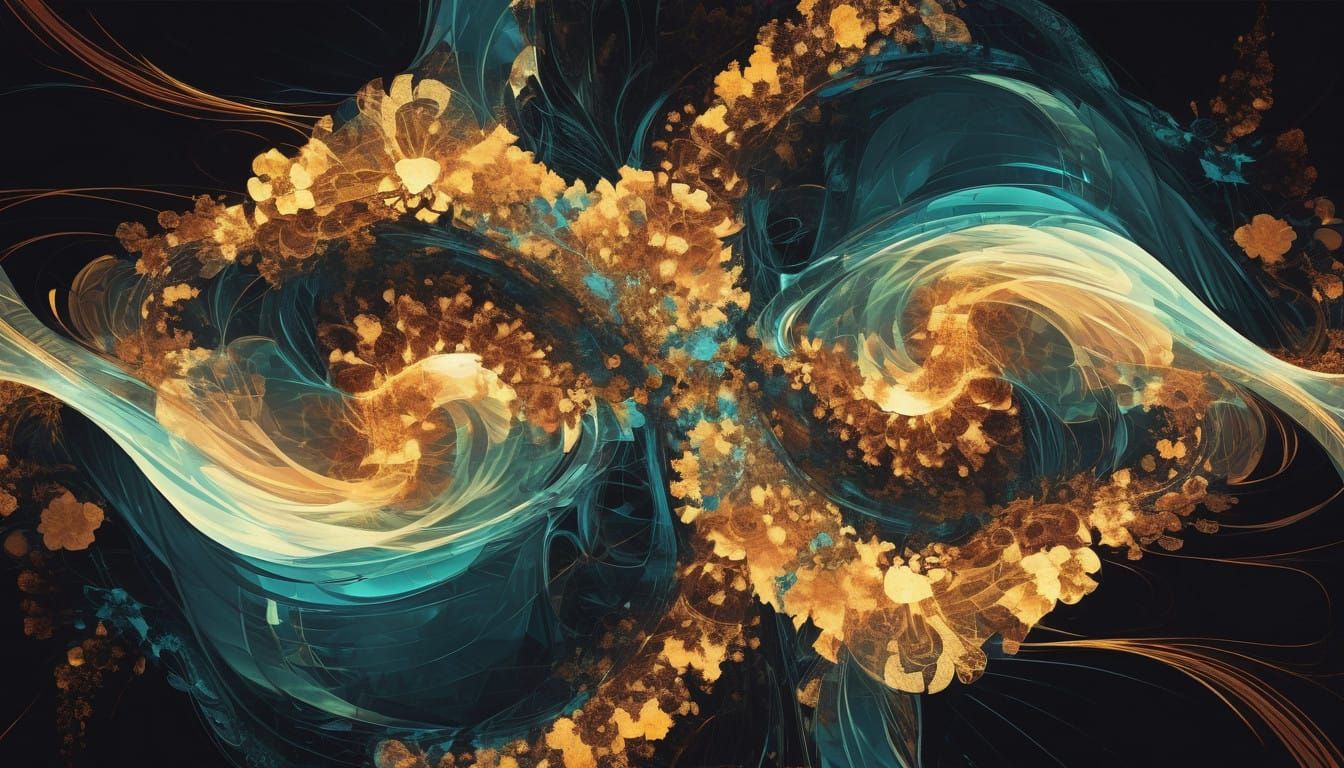 Infinity Fractal Double Exposure in Avant-Garde Abstract Art...