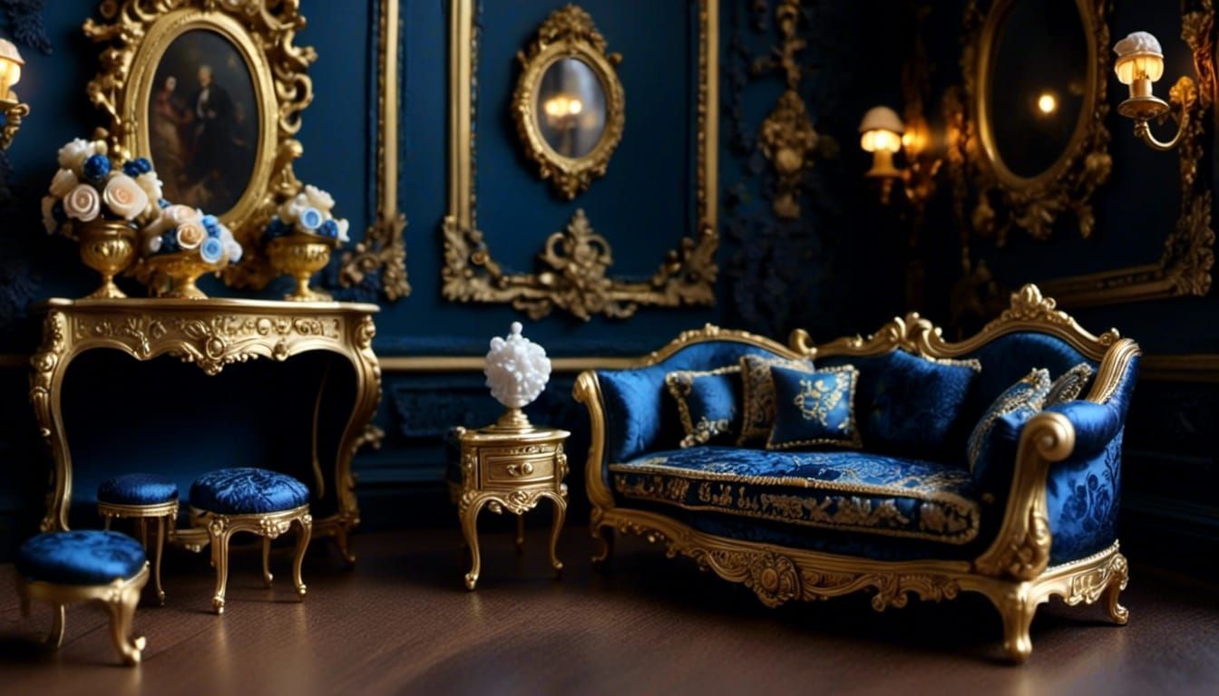 miniature royal bedroom <lora:Miniature craft:1.0>