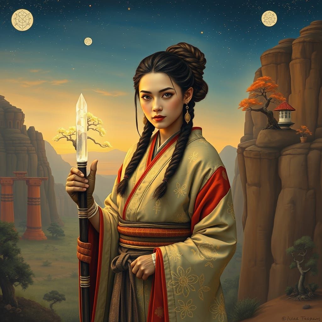 Surreal Okinawan Star Wars Warrior Priestess in Kimono