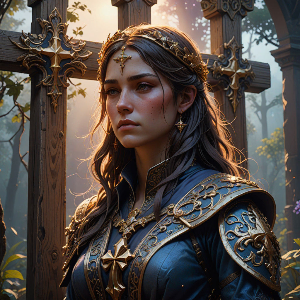 Ethereal Concept Art Portrait of a Woman in Majestic, Intric...