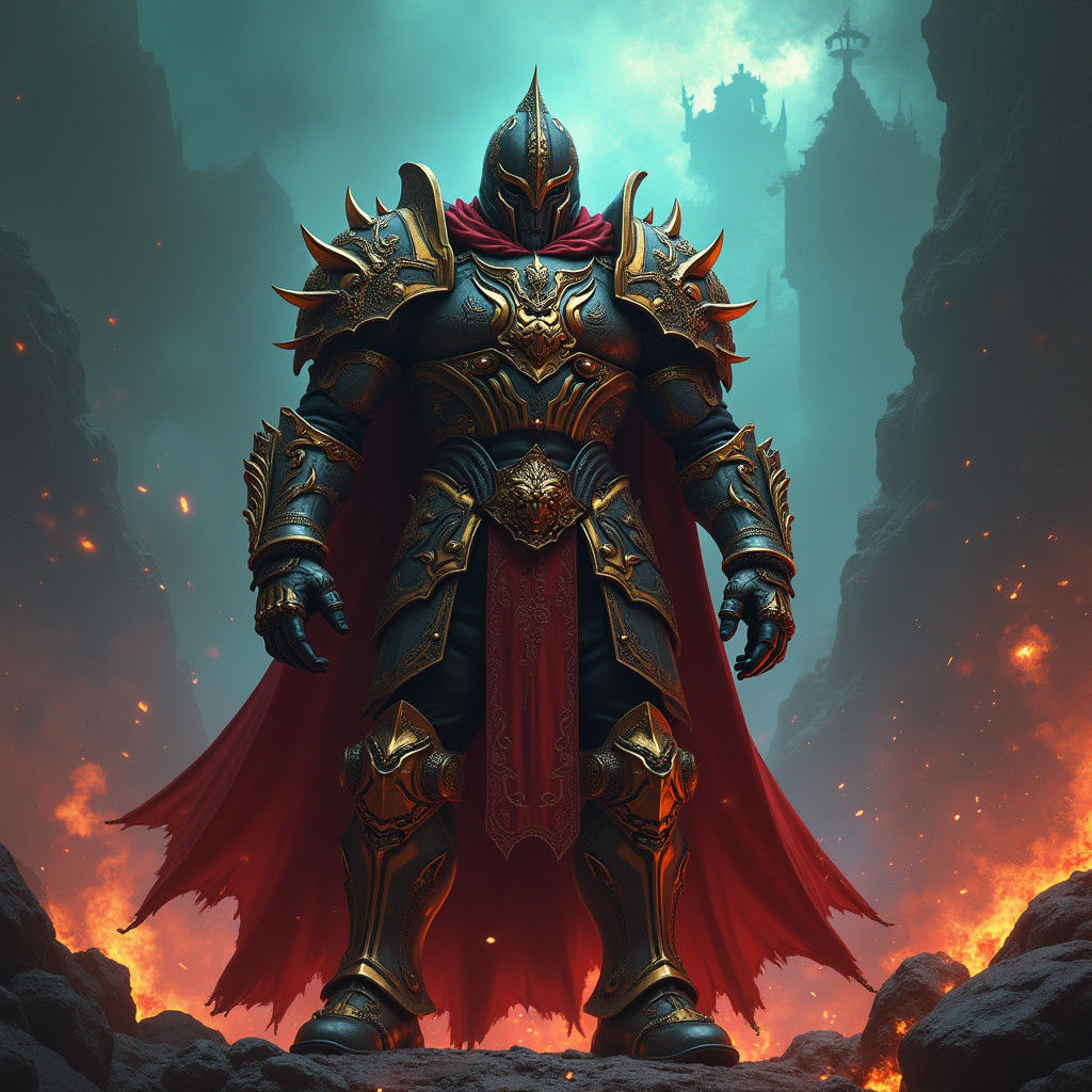 Doom Slayer in Hellscape: Fantasy Concept Art