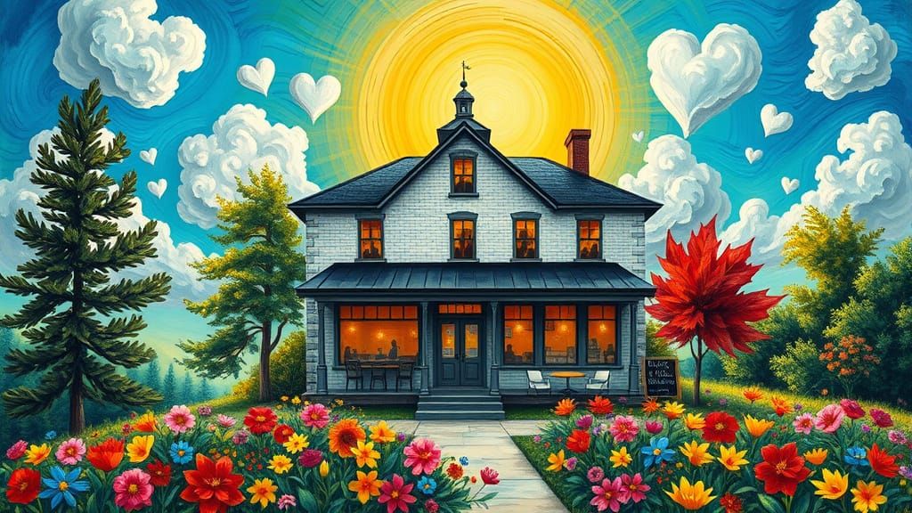 Dreamlike Victorian Coffee Shop in Expressive Neo-Impression...