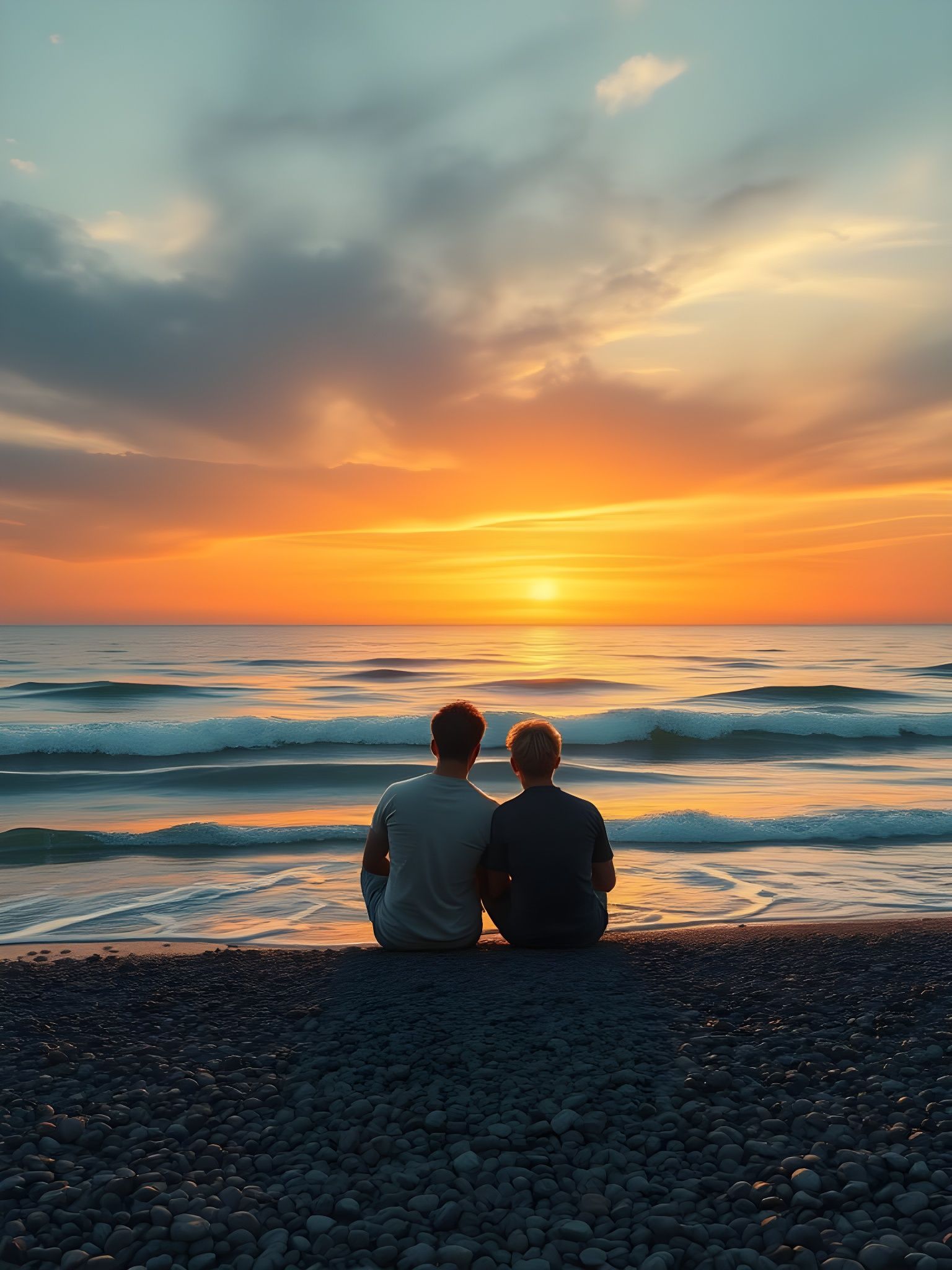 Dawn's Serene Shoreline in Soft Focus