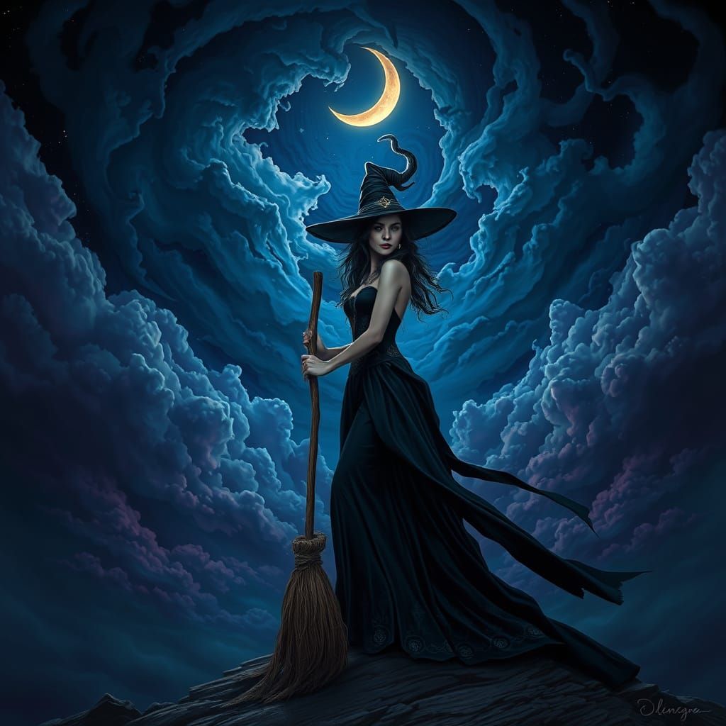 Sultry Sorceress in Dark Fantasy