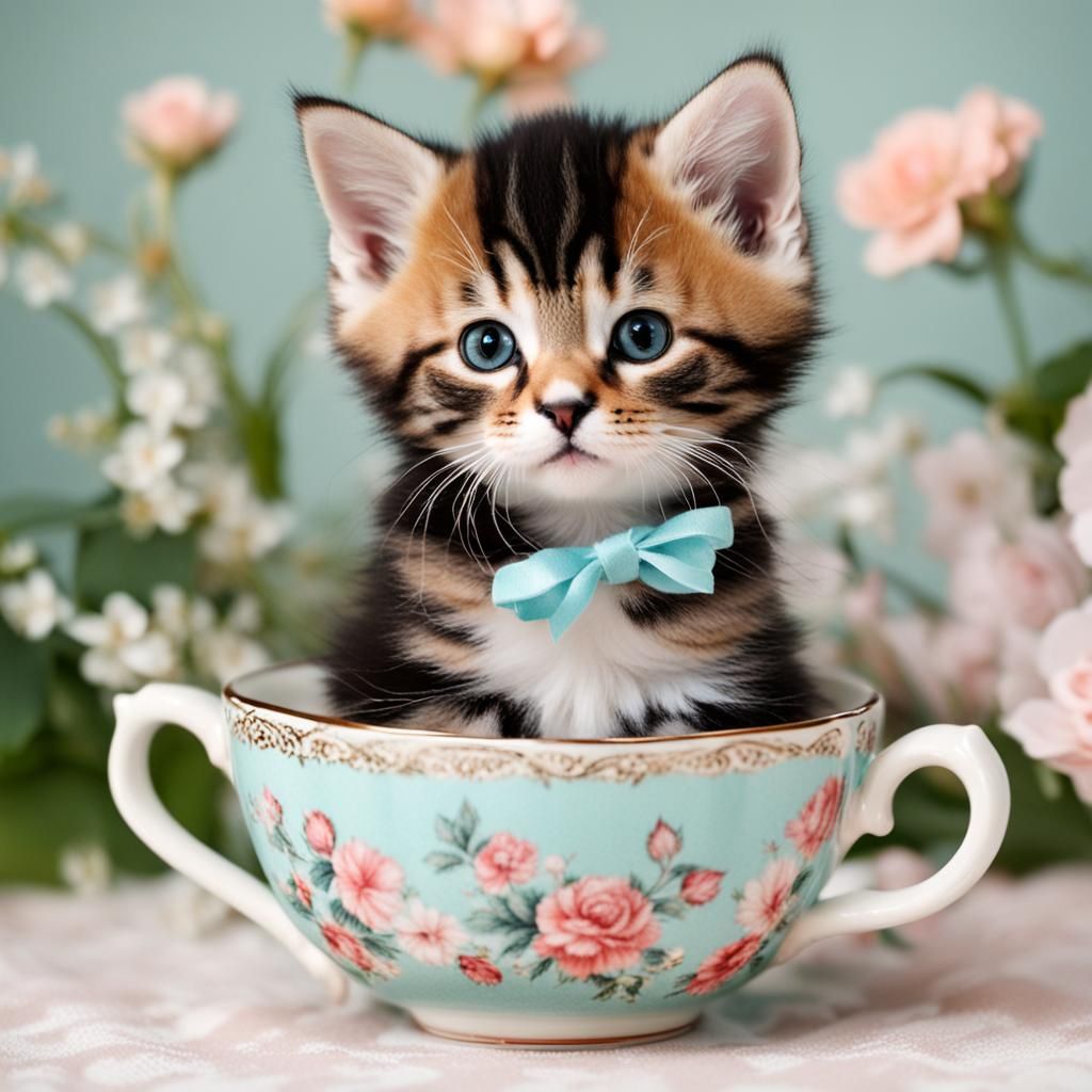 Kitten Inside a Teacup