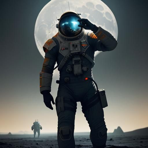 Astronauts on the Moon: Cinematic Sci-Fi Concept Art